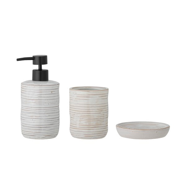 Set de accesorii de baie crem din gresie ceramică Winta – Bloomingville