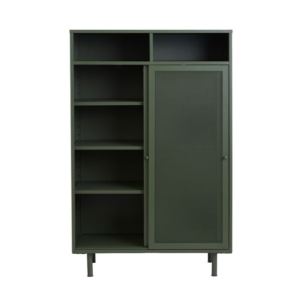 Dulap verde închis din metal cu ușă glisantă 90x140x40 cm Veep – Unique Furniture-image-3