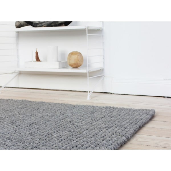 Covor cu bile din lână Wooldot Ball Rugs, ⌀ 100 x 150 cm, gri oțel-image-2