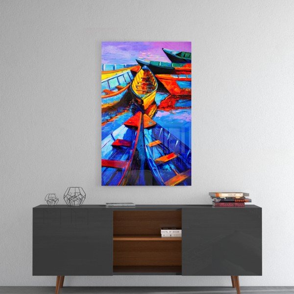 Tablou din sticlă Insigne Boats-image-1