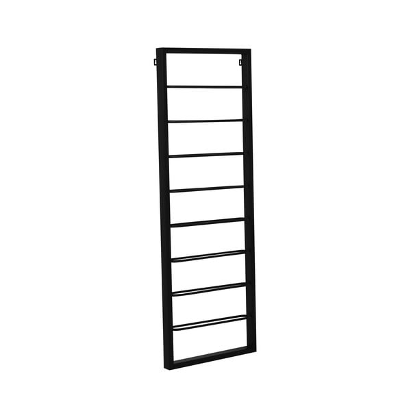 Raft pentru sticle de vin negru pentru perete din metal 42x120x6 cm Macaben – Light & Living-image-3