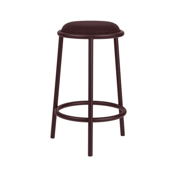 Scaun de bar burgundy din metal (înălțime șezut 68 cm) Hogo – noo.ma