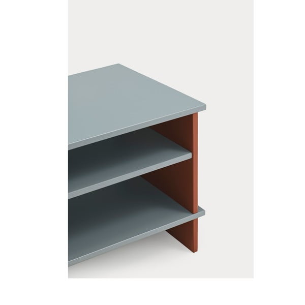 Noptieră cărămizie/gri cu rafturi Inari – Teulat-image-3
