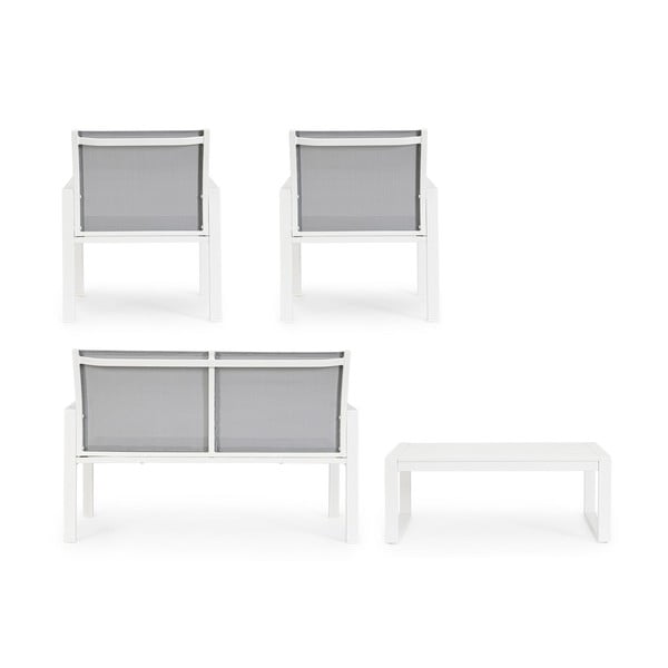 Set mobilier de grădină alb din aluminiu pentru 4 persoane Kallen   – Bizzotto-image-4