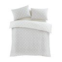 Lenjerie de pat albă-gri din flanelă pentru pat dublu 200x200 cm Polka Dot – Catherine Lansfield