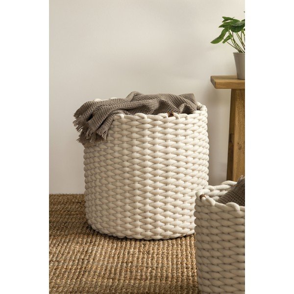 Coș de depozitare din material textil ø 40x40 cm Peach Skin Round XL – Bigso-image-1