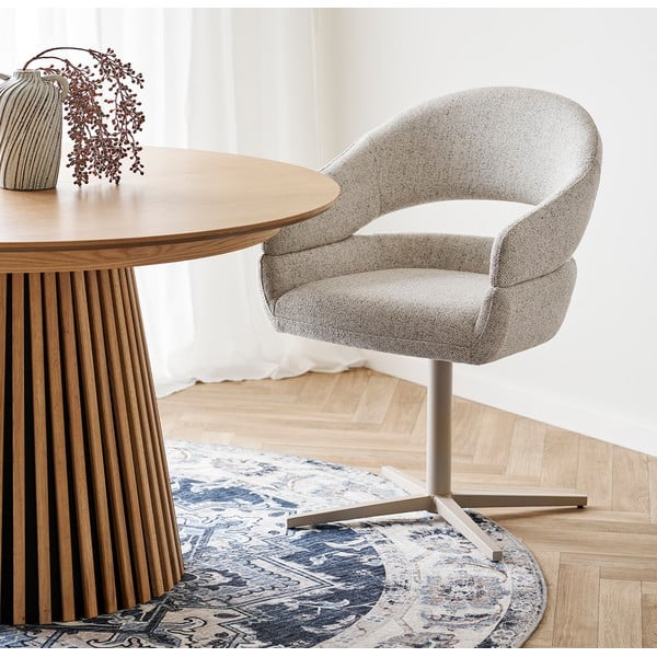 Set de scaune de sufragerie crem cu cotiere 2 buc. tapițat Dover – House Nordic-image-1