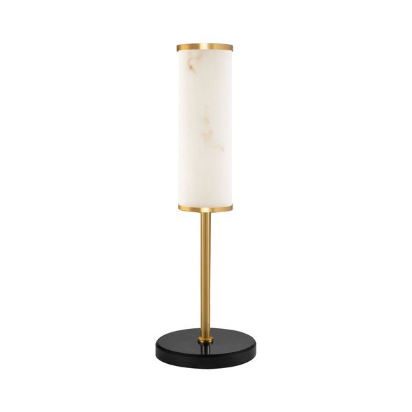 Veioză albă/alămie LED cu aspect de marmură (înălțime 49 cm) Nolia – Nova Luce