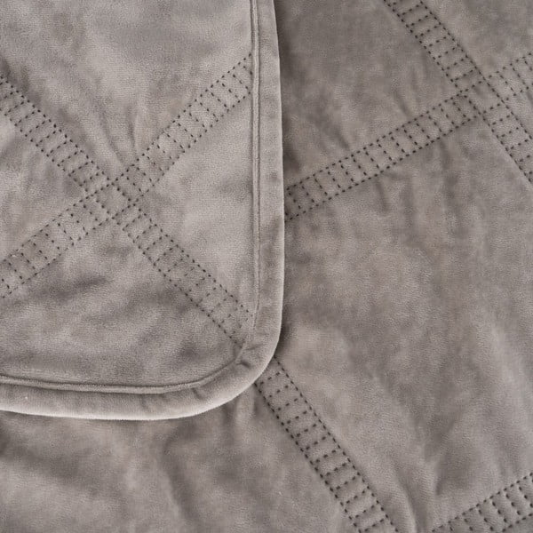 Cuvertură gri matlasată din catifea 180x260 cm – Ixia-image-1