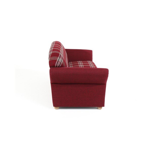 Canapea în carouri Max Winzer Corona, roșu, 202 cm-image-2