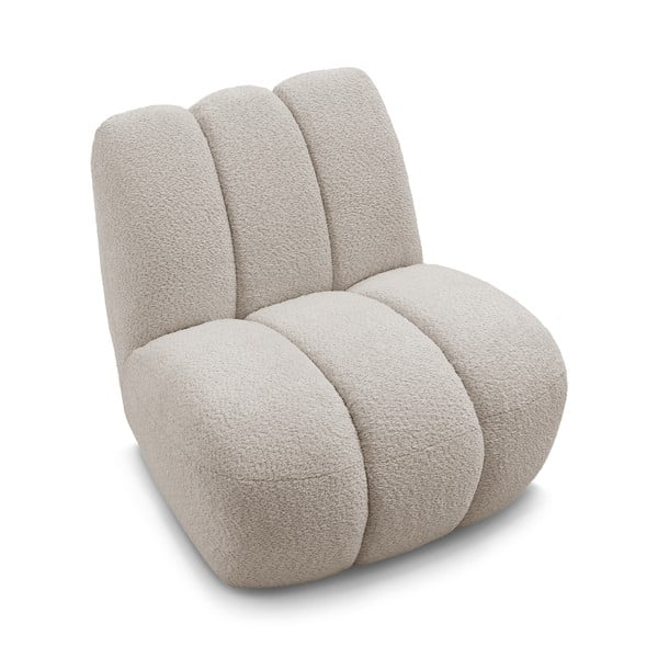 Fotoliu bej cu tapițerie din țesătură bouclé Janissaire – Bobochic Paris-image-4