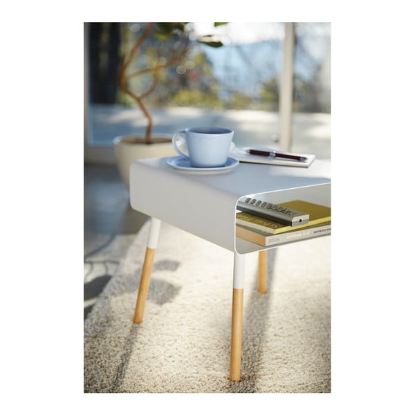 Măsuță auxiliară YAMAZAKI Plain, înălțime 35 cm, alb-image-3