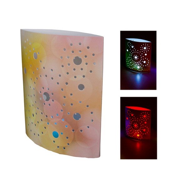 Veioză portocalie (înălțime 17 cm) Floral – Hilight-image-1