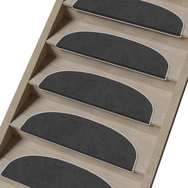 Covorașe pentru scări gri-închis 16 buc. 20x65 cm Plain Color – Vitaus-image-1