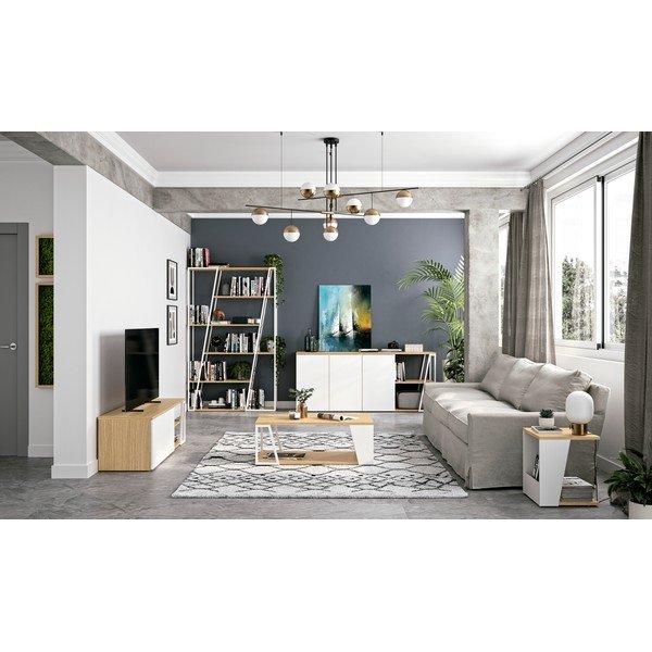 Măsuță de cafea cu blat cu aspect de lemn de stejar 40x40 cm Albi TemaHome-image-3