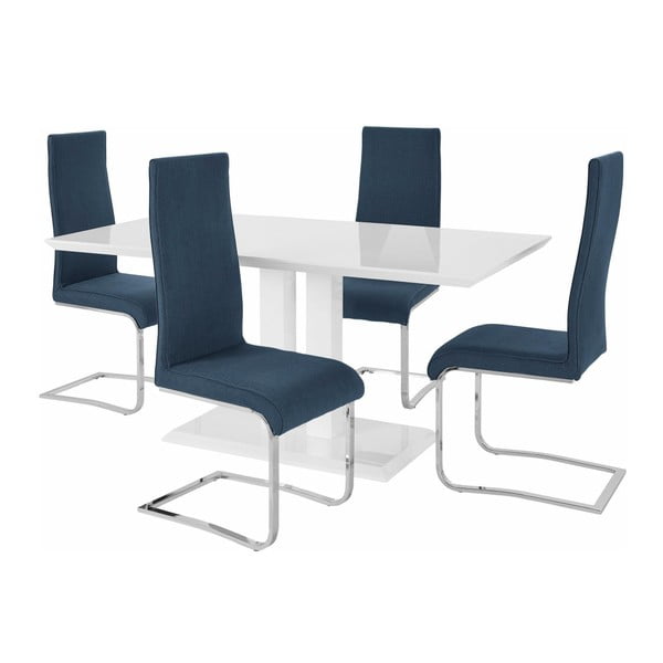 Set masă cu 4 scaune Støraa Mai, albastru