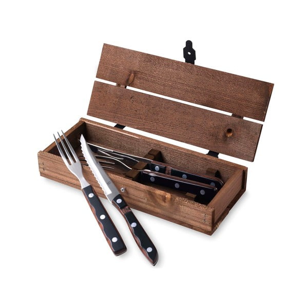 Tacâmuri negre-argintii din oțel inoxidabil 4 buc. Old Farmer Classic – Gense-image-1