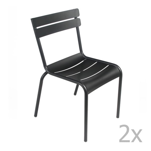 Set 2 scaune Fermob Luxembourg, negru