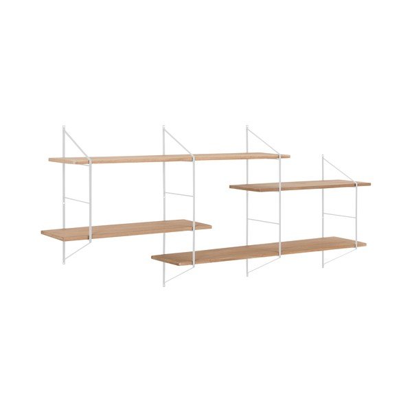 Bibliotecă de perete cu structură metalică și rafturi din lemn paulownia Actona Belfast-image-1