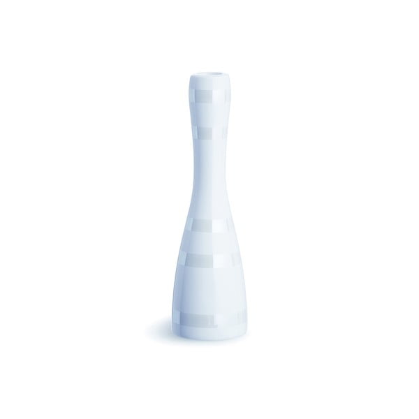 Sfeșnic din gresie ceramică Kähler Design Omaggio, înălțime 24 cm, alb