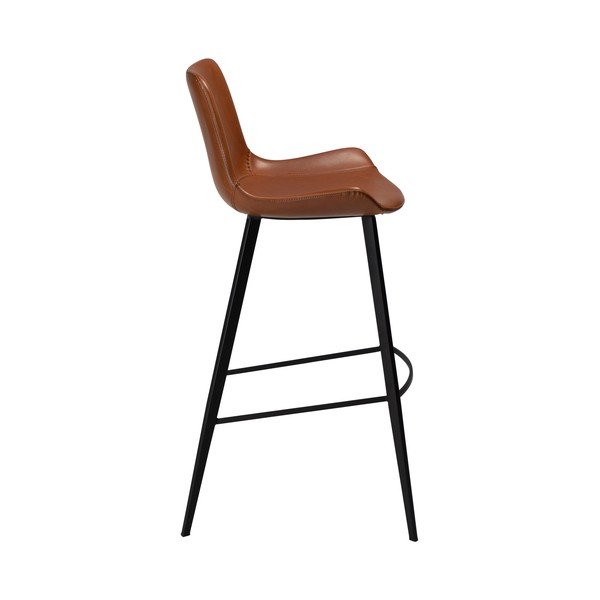Scaun de bar din piele artificială DAN–FORM Denmark Hype, maro, înălțime 103 cm-image-3