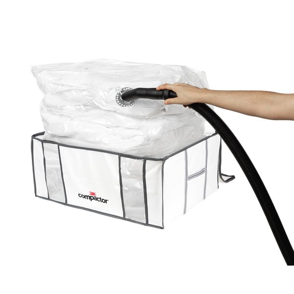 Cutie de depozitare pentru haine din material textil cu vacuum/cu pereți întăriți 65x45x26,5 cm Life – Compactor