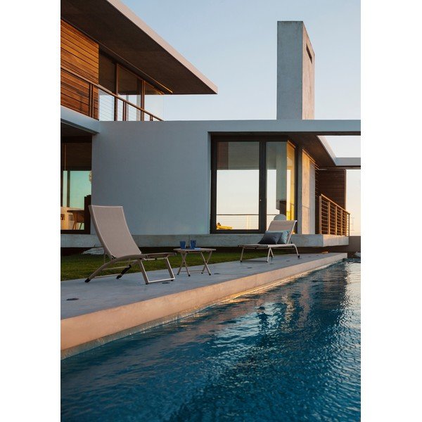 Șezlong de grădină în culoare naturală din metal Taylor – Bizzotto-image-1