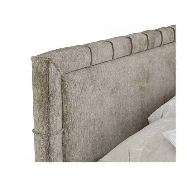 Pat boxspring bej cu spațiu de depozitare 160x200 cm Voyage – Maison de Rêve-image-3