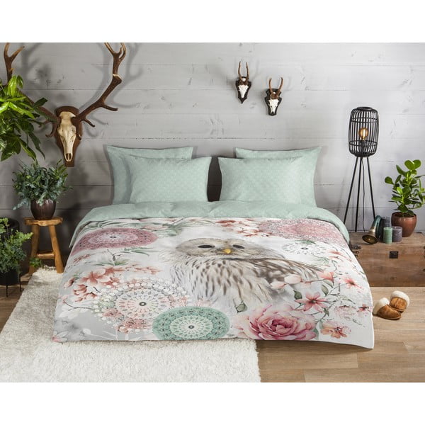 Lenjerie de pat verde din flanelă pentru pat de o persoană 140x200 cm Omaira – HIP-image-1