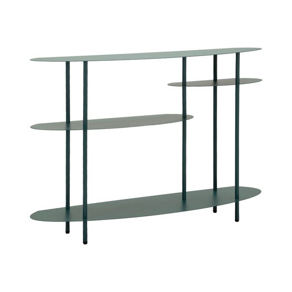 Masă consolă albastru-verde din metal 34x118 cm Saturn – Mauro Ferretti
