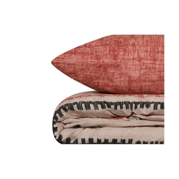 Lenjerie de pat cărămiziu-bej din bumbac pentru pat de o persoană 140x200 cm Felix – Mijolnir-image-2