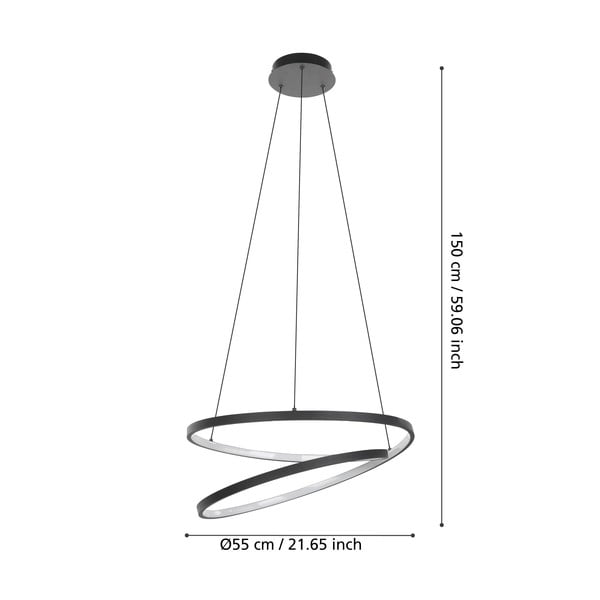 Lustră neagră LED ø 55 cm RUOTALE – EGLO-image-3
