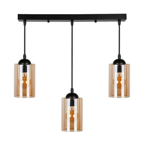 Lustră neagră cu abajur din sticlă 10x55 cm Bistro – Candellux Lighting-image-3