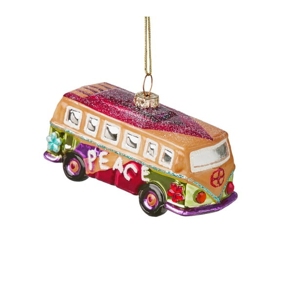 Decorațiune de Crăciun din sticlă Butlers Hippie Autobus