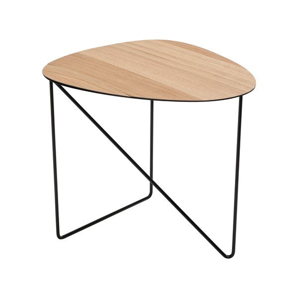 Măsuță de cafea în culoare naturală din metal 44x50 cm Curve L Wood – LIND DNA