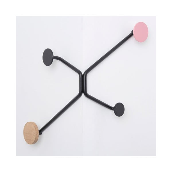 Cuier de perete pe colțul exterior Gazzda Hook, detaliu roz, negru-image-2