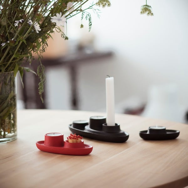 Sfeșnic EMKO Aye Aye Two Candles, gri deschis-image-2