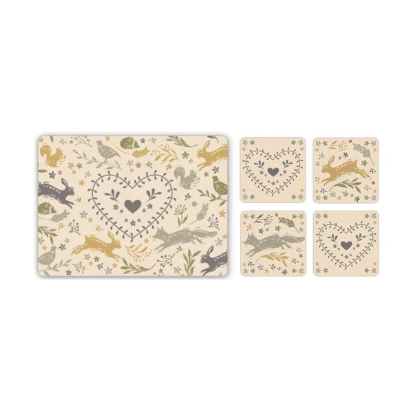 Set cu suporturi farfurii și coasters 8 buc. Woodland – Cooksmart ®-image-3