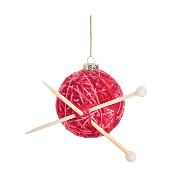 Ornament de Crăciun din sticlă Knitting Ball – Sass & Belle