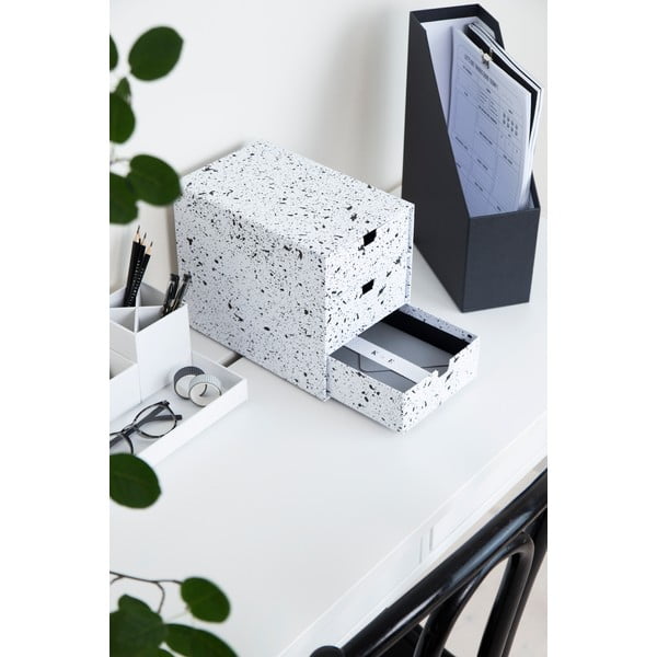 Cutie cu 3 sertare Bigso Box of Sweden Ingrid, alb-negru-image-1