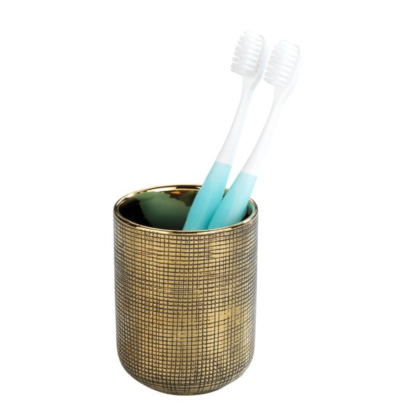 Suport pentru periuța de dinți auriu din ceramică Rivara – Wenko-image-2