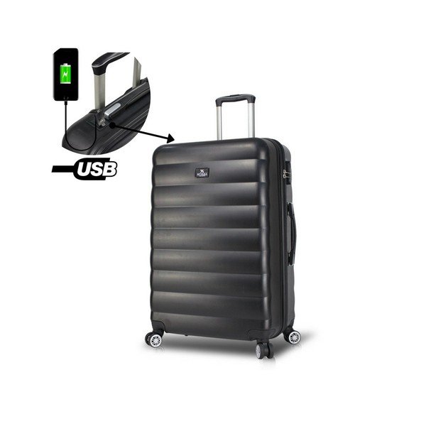 Valiză cu roți și port USB My Valice COLORS RESSNO Pilot, negru-image-1