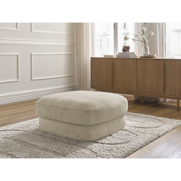 Taburet bej cu tapițerie din chenille Leonore – Bobochic Paris-image-1