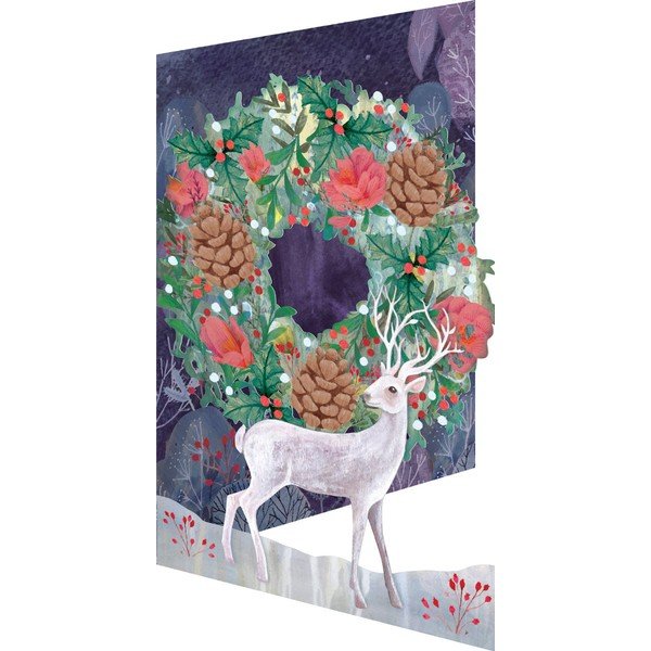Felicitări 5 buc.  cu model de Crăciun Silver Stag  – Roger la Borde