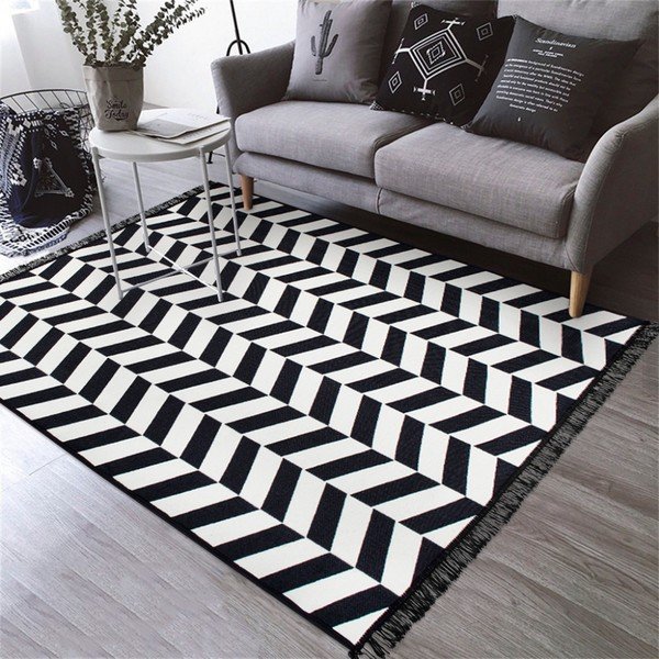 Covor reversibil Morpheus, 80 x 150 cm, alb-negru-image-1