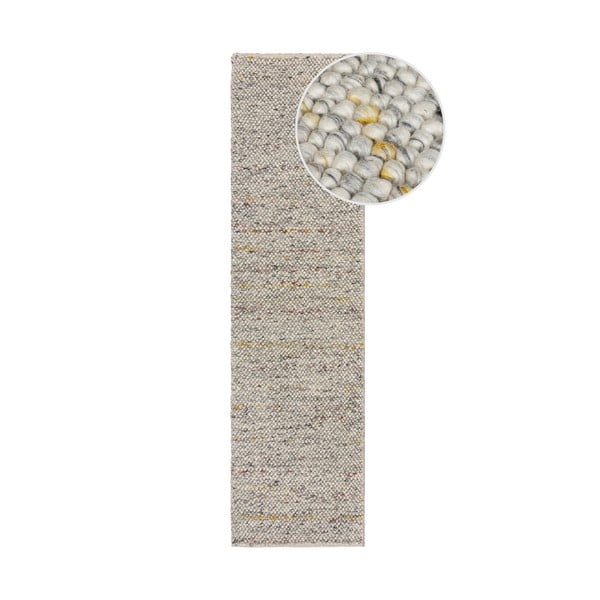 Covor tip traversă crem țesut manual din amestesc de lână 60x230 cm Minerals – Flair Rugs