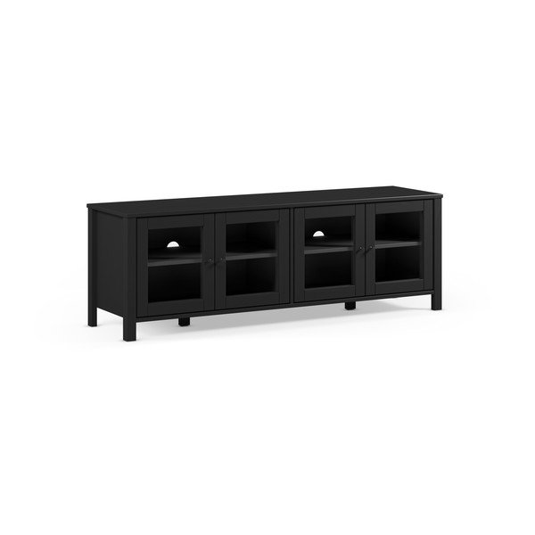 Comodă TV neagră din lemn de pin 150x50x40 cm Alessandra – Marckeric