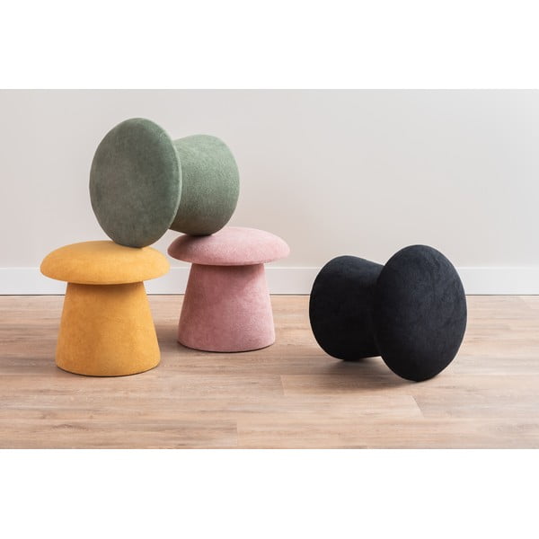 Taburet roz deschis cu tapițerie din catifea Mushroom – Leitmotiv-image-1