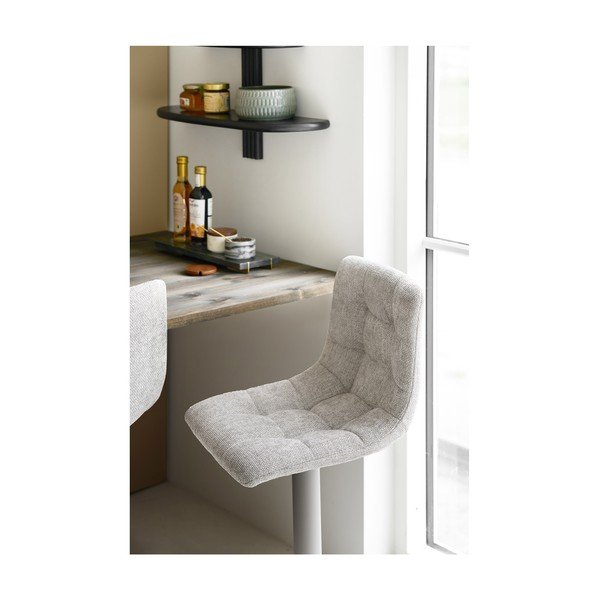 Scaune de bar gri-deschis cu înălțime ajustabilă/rotative 2 buc. tapițate (înălțime șezut 63 cm) Middelfart – House Nordic-image-3