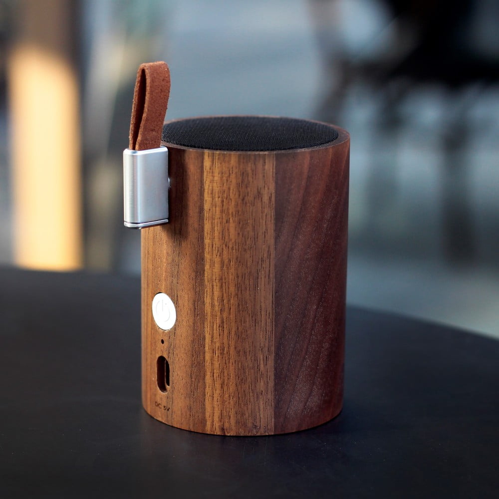 Difuzor Bluetooth / veioză din lemn de nuc Gingko Drum